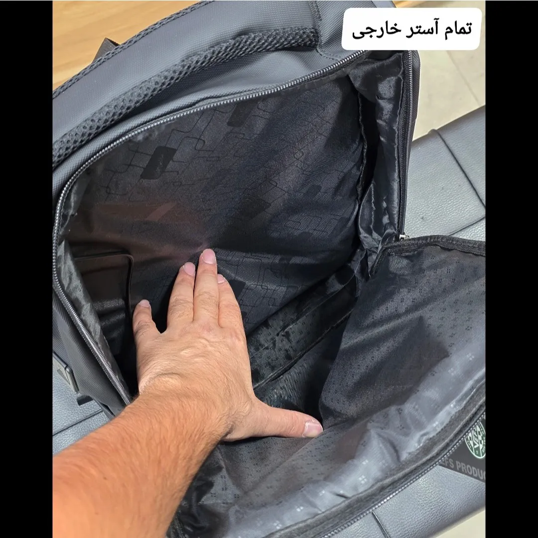 کوله پشتی لپتاپی قفل دار مناسب روزمره اداری دانشجویی دبیرستانی ارتفاع 44 سانتی متر