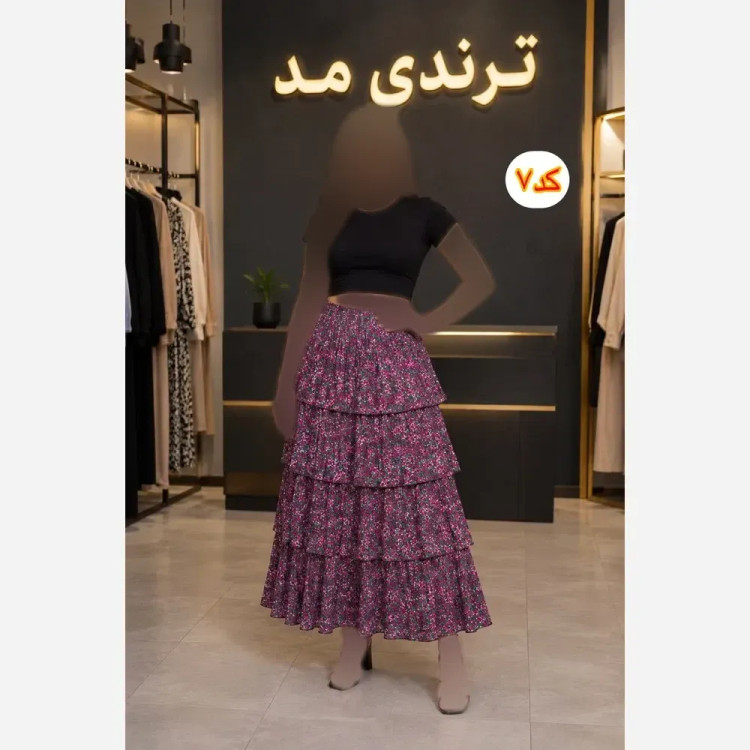  ✨ دامن طبقه ایی ترند، سبک و خوشفرم ✨t8044