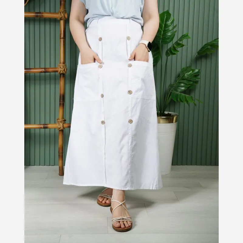 دامن ژاکارد زنانه جلو دکمه دار فری سایز