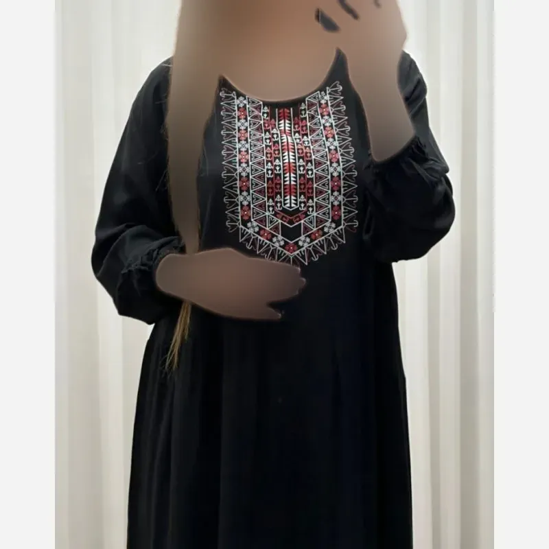 ساحلی نخی چاپ آیدا تک چین مشکی فری سایز