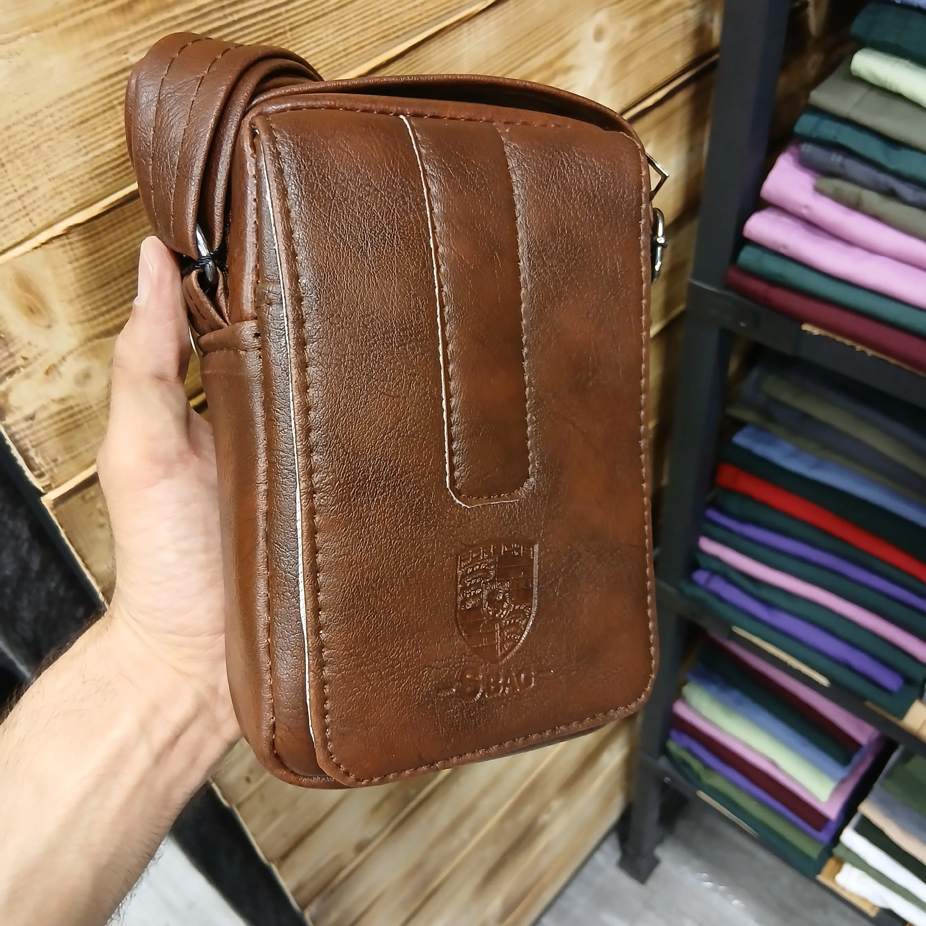 کیف دوشی کوچک مردانه چرمی چرم مصنوعی روزمره