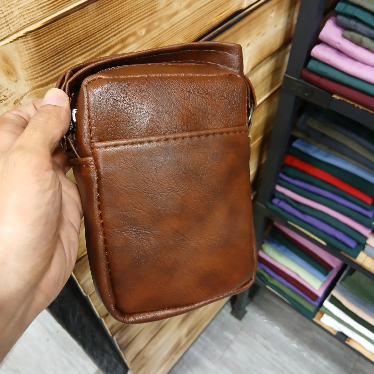 کیف دوشی کوچک مردانه چرمی چرم مصنوعی روزمره