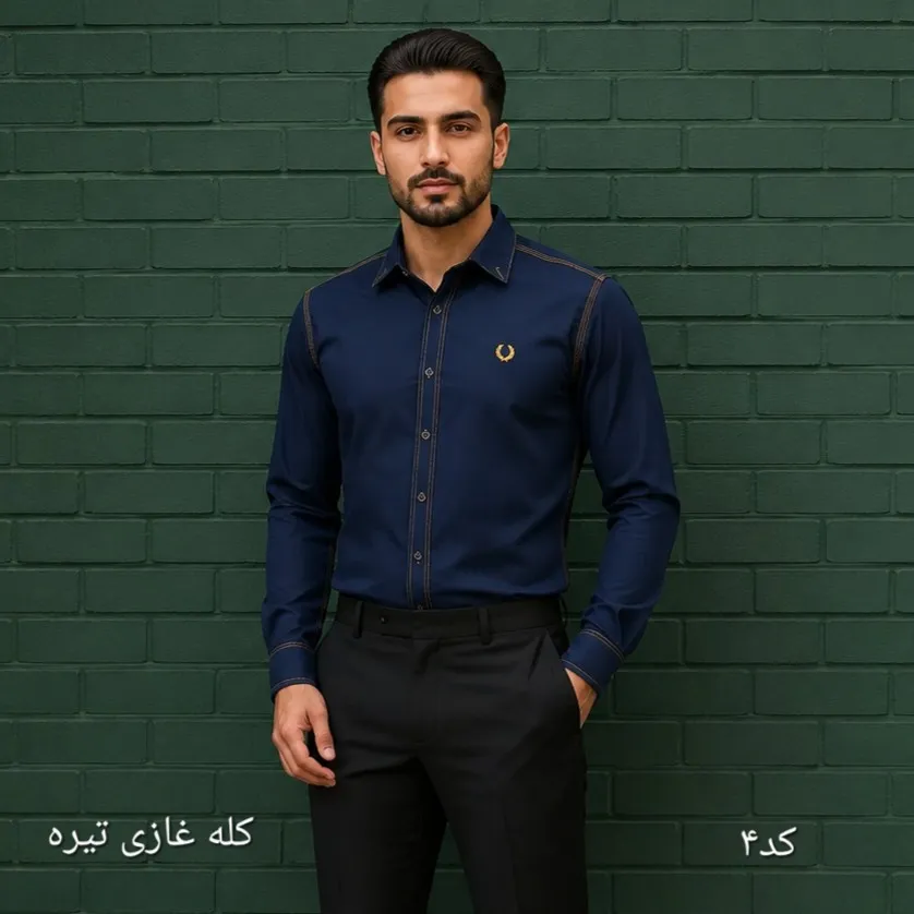 پیراهن مردانه بنگال کشی اندامی رنگی آستین بلند سایز L تا 2XL