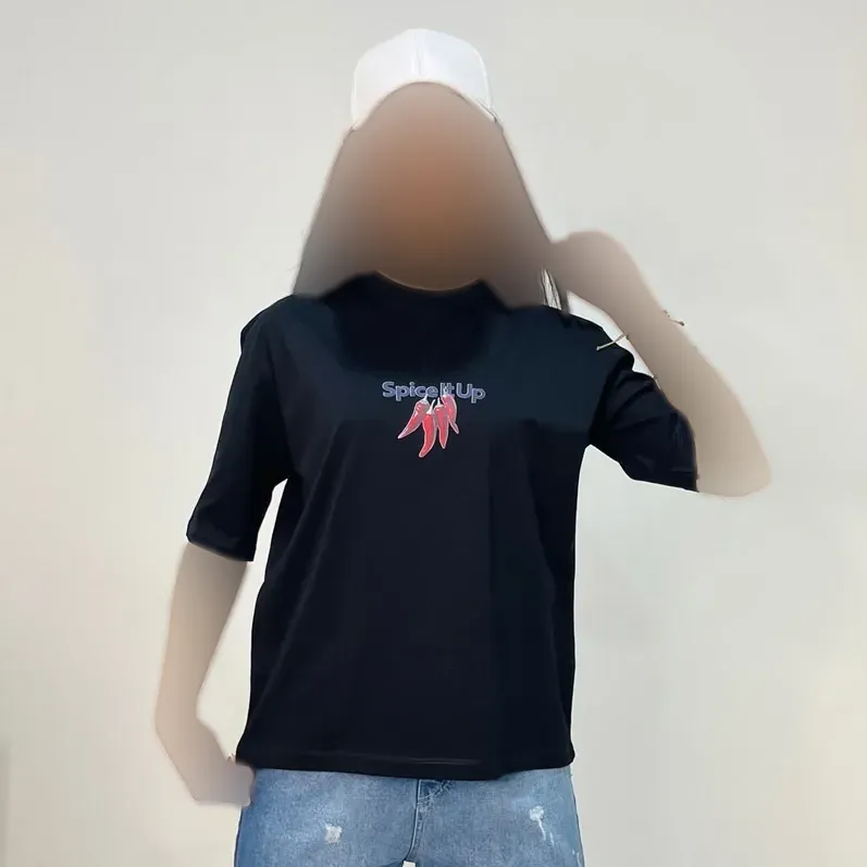 تیشرت زنانه طرح فلفل نخ پنبه فری سایز کد 1436
