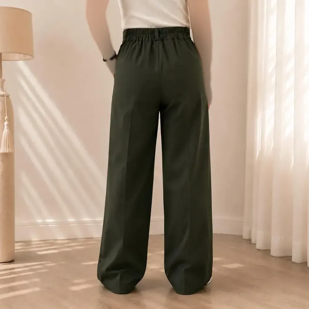 شلوار واید لینن زنانه قد بلند کد 1413 در سایزبندی مختلف