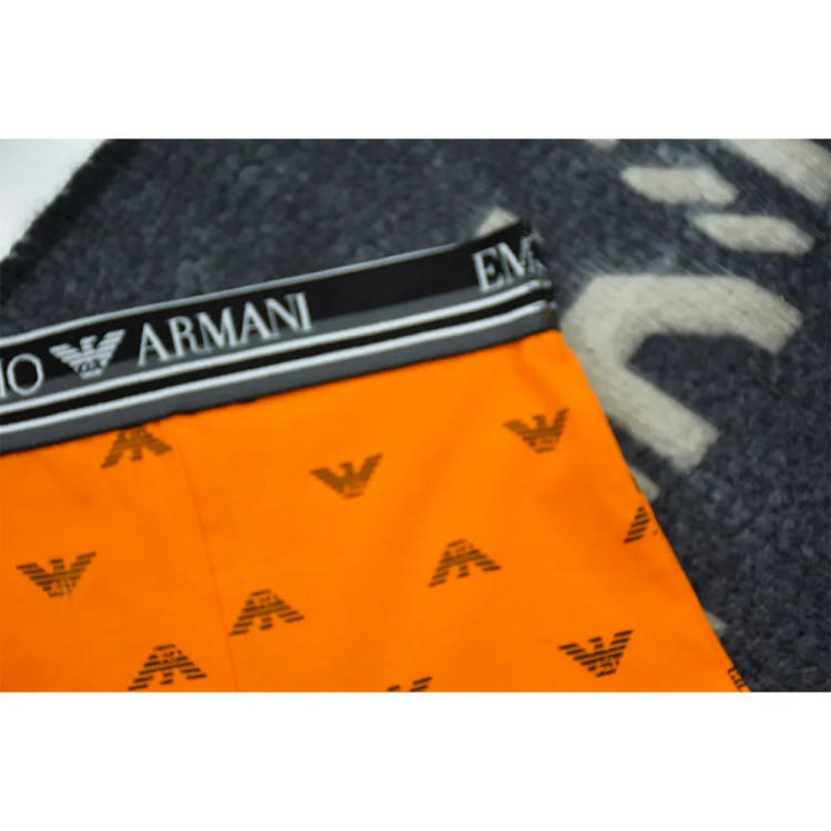 شورت نیم پا مردانه طرح دار آرمانی کد 11145 جنس پنبه لاکرا