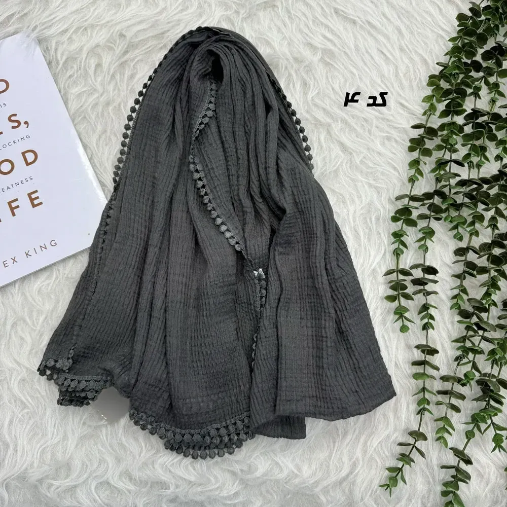 شال نخی برشکا قواره بزرگ طرح عدسی ابعاد 200 در 90 سانتی متر