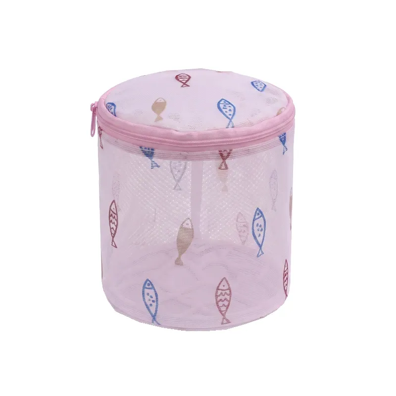 کیف شستشو لباس زیر طرح ماهی مدل توری زیپدار